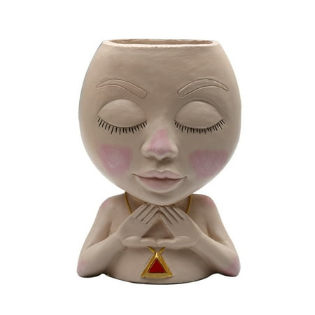 

Peace Girl Flower Pot With Drainage Hole Closed Eyes Drainage Hole Closed Eyes Gift For Christmas Thanksgiving House Warming Wedding