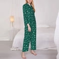 thumbnail image 3 of Fuzoiu Christmas Snowflakes Print Women's Long-Sleeved Pajama,Lounge Button Down Nightwear,Womens Notch Collar Pajama Set-Medium, 3 of 7