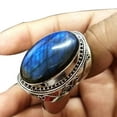 thumbnail image 4 of Yesbay Retro Men Faux Turquoise Inlaid Finger Ring Engagement Party Jewelry Xmas Gift, 4 of 5