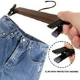 thumbnail image 2 of BP4U 12-Pack Premium Wooden Pants Hangers with Adjustable Clips, Heavy Duty Solid Wood Skirt Hangers, Non-Slip Trousers Bottom Hangers for Jeans, Slacks, Dresses(Walnut), 2 of 6