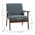thumbnail image 3 of HOMCOM Modern Accent Chair with Cushioned Seat and Rubberwood Arms, 3 of 10
