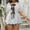 White, variant on Womens Y2K Peplum Babydoll Tops Bow Tie Front Shirt Top Puff Short Sleeve Ruffle Hem Shirts Loose Fit Lace Up Blouse