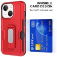 thumbnail image 4 of For Samsung Galaxy S23 Ultra Hybrid Invisible ID Card Slot Wallet with Kickstand Holster Belt Clip Holder Heavy Duty Slim Phone Case Cover by Xpression - Red, 4 of 9