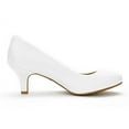 thumbnail image 6 of Dream Pairs Women's Bridal Wedding Party Low Heel Pump Shoes Luvly White/Pu Size 5, 6 of 6