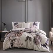 Bebejan Bloom 5 Piece Comforter Set, Queen, Purple, 100% Cotton, Reversible