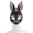 thumbnail image 3 of Runquan Demi-Visage de Pâques Rabbit Cosplay Adultes pour Carnaval Festival Mascarade Noir, 3 of 10