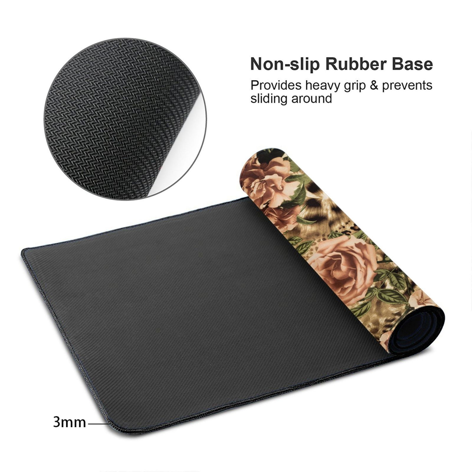 Kdxio Animal Leopard Print Large Gaming Mouse Pad,Non-Slip Base,Water Resist Keyboard Pad for Gamer,Office & Home,29.5 x 15.8 in