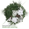 thumbnail image 3 of Juiluna Christmas Wreaths with Lights, 24 Inch Silver White Christmas Wreath for Front Door, Battery Operated Christmas Decoration with Bow Flowers Ball Ornaments for Wall Window Holiday Party Decor, 3 of 13