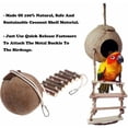 thumbnail image 4 of Nido de pájaros de coco natural Jaula de pájaros de coco Nido de pájaros natural con escalera Casa de coco para pájaros Nido de columpio para loros Puente Escalera para jaulas de pájaros 67 cm para j, 4 of 5