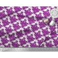 thumbnail image 3 of Soimoi Purple Viscose Chiffon Fabric Ornate Filigree Damask Print Fabric by the Yard 42 Inch Wide, 3 of 3