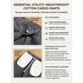 thumbnail image 5 of Men's Heavyweight Cargo Pants Regular Fit 100% Cotton Multi-Pocket Work Trousers with Elastic Waist, 5 of 12