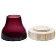thumbnail image 7 of Northlight Glass Hurricance Candle Holder with Wooden Base - 9.75" - Merlot, 7 of 7