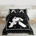 thumbnail image 2 of Manfei Ice Hockey Queen Comforter Set,Kids Sports Game Bedding Sets,White Snowflake Bedding Comforter Set For Teens,Breathable Bedroom Decoration Reversible,3 Pieces, 2 of 8