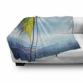 thumbnail image 3 of Fall Leaves Soft Flannel Fleece Blanket, Water Dripping from the Leaves Hanging over the Lake Natural Art Relaxing Scene, Cozy Plush for Indoor and Outdoor Use, 70" x 90", Multicolor, by Ambesonne, 3 of 6