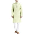 thumbnail image 1 of Royal Men's Light Green Super Luxury Linen Cotton Kurta Pyjama Set For Comfort Wear, 1 of 1