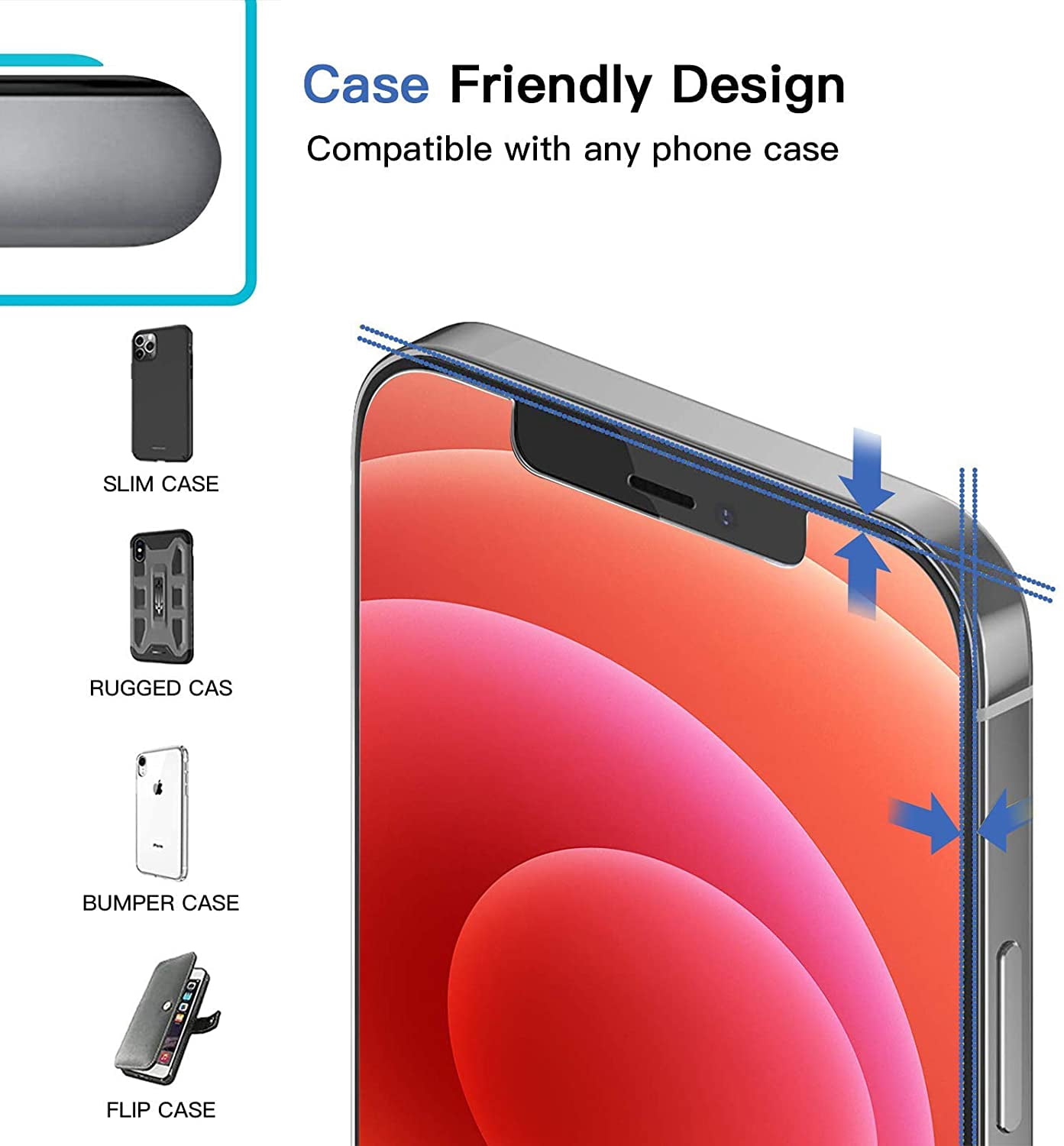 HONGGE 9H iPhone 12 Pro Max Screen Protector - Tempered Glass Screen Protector, Anti-Scratch - 6.7 Inch, 3 Pack