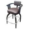 East Coast Innovators Whitaker Furniture Espy Espresso-finished Wood and Leather Spectator Stool