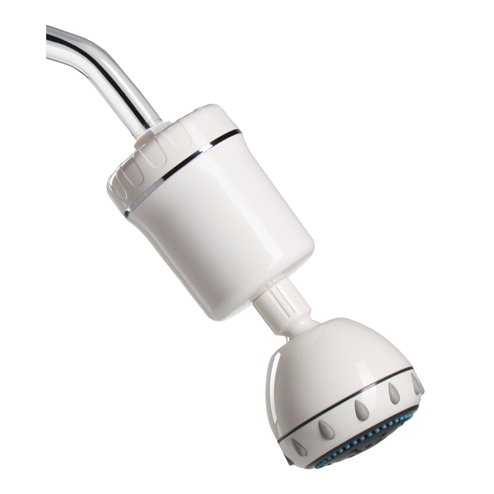 iFilters IF-SF-WH Shower Filter with Massaging Showerhead, Dechlorinating & pH Balancing 4 Stage Filter with KDF, White