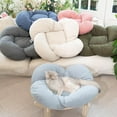 thumbnail image 6 of Elevated Cat Bed Wooden with Cushion Fluffy Pet Couch Sofa for Indoor Cats Raised Kitty Lounge Chair Suitable for Puppy, Cat Furniture(Pink), 6 of 17