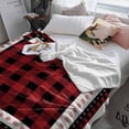 thumbnail image 3 of Christmas Red Throw Flannel Blanket 40x60In Black Buffalo Plaid Super Soft Cozy Bed Blanket, Lightweight Plush Fuzzy Bed Throw for Bedroom Sofa Couch Living Room, 3 of 4
