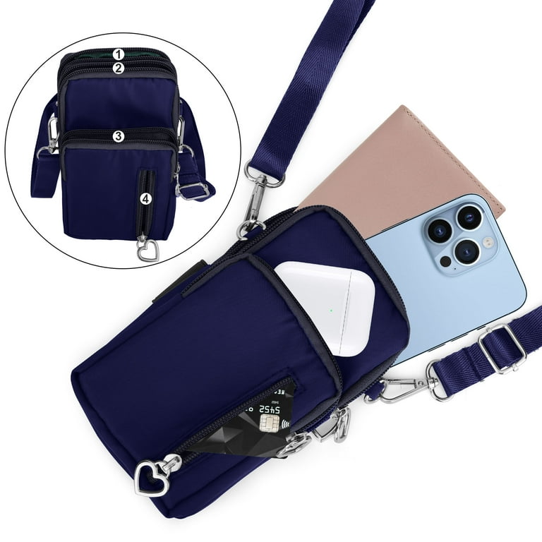 Mobile Phone Crossbody Bag Nylon Phone Bag Multifunction Small 