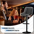 thumbnail image 3 of Walsunny Adjustable Bar Stools Set of 4 Leather Upholstered Swivel Counter Stools Counter Height Bar Stools with Large Base, Room Bar, Black, 3 of 6