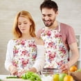 thumbnail image 3 of Pioneer Flower Floral Print Pattern Apron-Garden Aprons for Women with Pockets-Cotton Linen Waterproof Kitchen Cooking Gardening Aprons Adjustable for Kitchen,Cooking,BBQ and Salon 33x27 Inch, 3 of 7