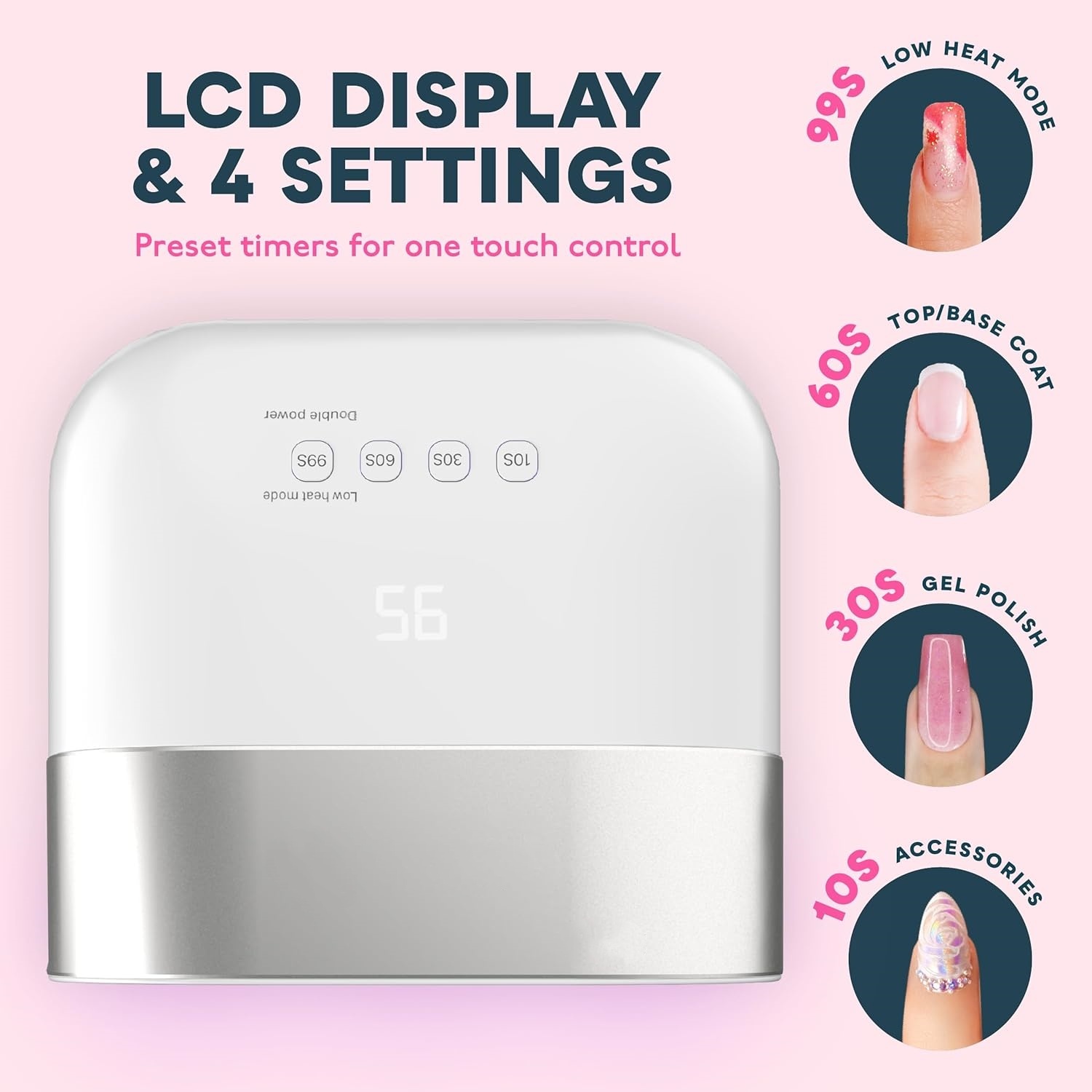 Professional UV Light for Gel Nails, LED Nail Lamp for Gel Polish with 4-Timer and Sensor, 39 PCS LED Beads, UV Dryer for Salon Home Gift for Woman Mom Girl