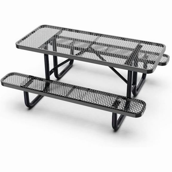 6ft commercial picnic table - Thermoplastic coated - Black