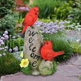 thumbnail image 4 of Exhart Solar Cardinals on Rock Garden Statue, 12 inch, Resin, Multicolor (Decor for Home Patio, Outdoor Garden, Yard or Lawn), Resin, 4 of 8