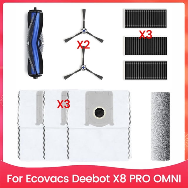 Para Aspiradora Robot para X8 PRO OMNI, Cepillo Lateral Principal, Filtro HEPA, Rodillo, Mopa, Almohadilla, Bolsas para Polvo.