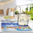 thumbnail image 5 of Trains with Moon Snow Mountains Dish Drying Mat Dish Drainer Rack Mats Water Absorbent Non-Slip Easy Clean Heat Resistant for Kitchen Counter, 5 of 8