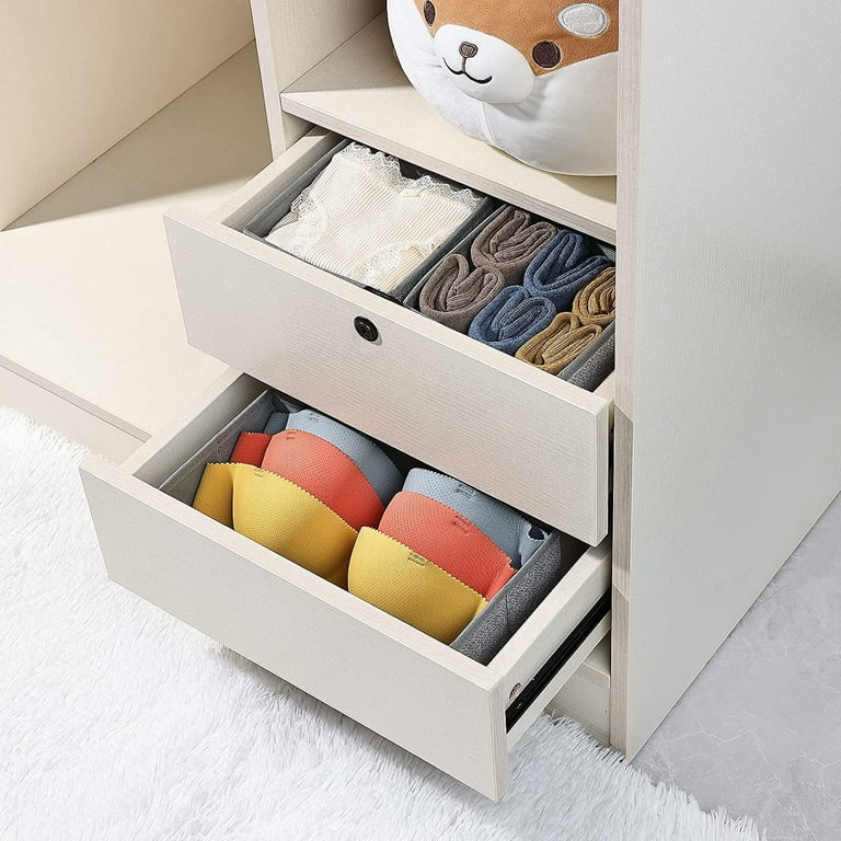 JIALTO 2 Peices Drawer Organizer Drawer Storage, Storage Drawer Organizer,  Fabric Drawer Organiser, Wardrobe Storage Box for Drawer Size Large (36 x