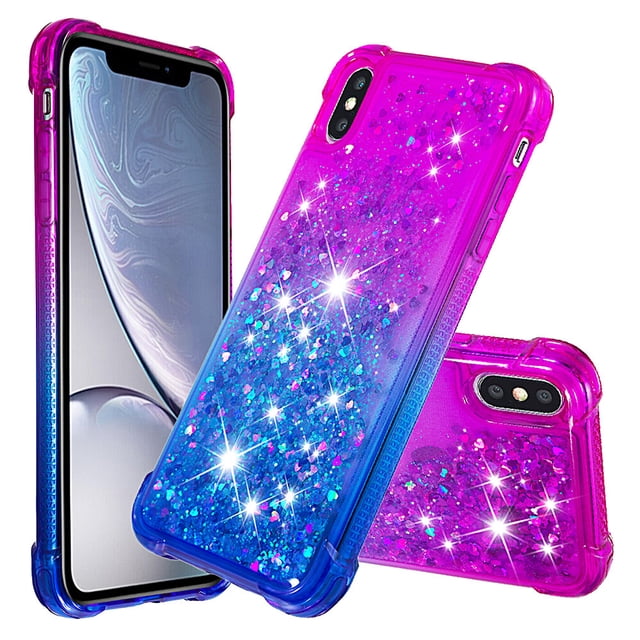 Funda para iPhone Xs Max Transparente con Brillos Carcasa Protectora Antigolpes con Glitter Brillante