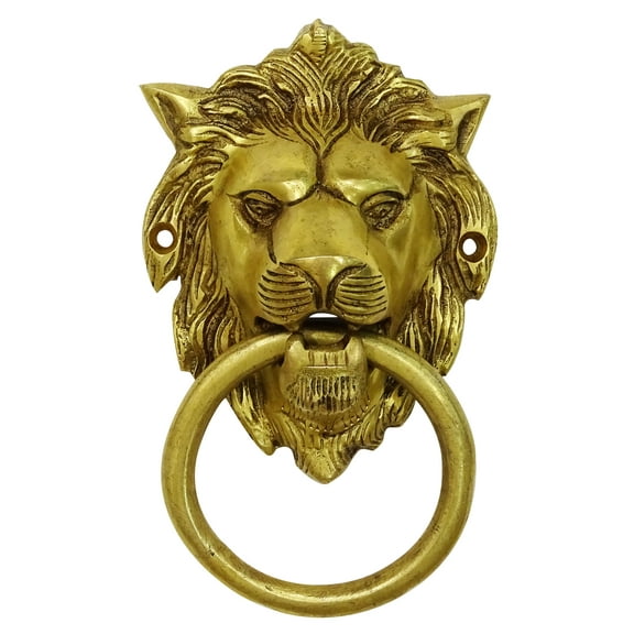 Decorative Lion Face Brass Metal Door Knocker Traditional Home Decor