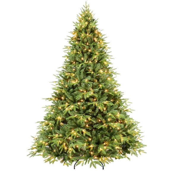 Soilhill 5ft Pre-Lit Artificial Christmas Tree with 1528 PE/PVC Tips, Premium Holiday Xmas Tree with 200 Warm White LED Lights, Easy Assembly, Indoor Decoration.