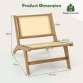 thumbnail image 4 of Costway Mid Century Modern Accent Chair with Ottoman Teak Wooden Frame Farmhouse, 4 of 10
