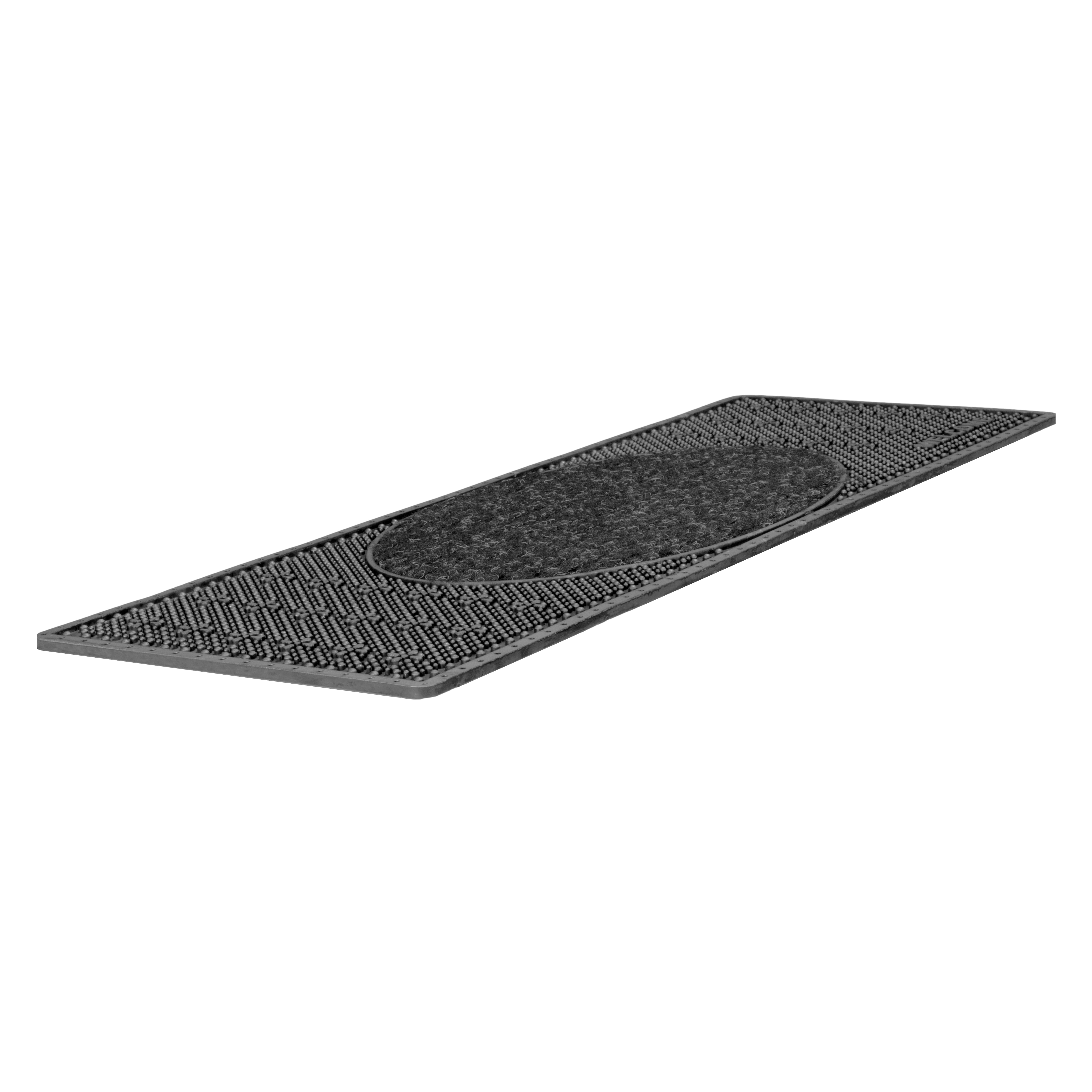 Ottomanson Easy Clean, Waterproof, Low Profile Non-Slip Indoor/Outdoor Rubber Stair Treads, 10" x 30" (5 Pack), Black