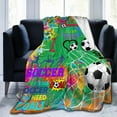 thumbnail image 2 of Soccer Blanket - Soccer Blankets Soccer Gifts for Adult and Kids Plush Soccer Blanket for Couch Bed Sofa Home Decor 40"X50", 2 of 5