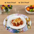 thumbnail image 4 of Pink Purple Hummingbird Round 15 Inch Placemats Set of 6, Spring Oil Painting Sunflowers HeatResistant Non Slip Place Mats for Dining Table, Wipeable Braided Kitchen Table Mats for Housewarming, 4 of 9