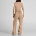 thumbnail image 6 of Kaemgyyd Two Piece Lounge Sets for Women Soft Wide Leg Pants Basic Slim Long Sleeve Tops Workout Athletic Matching Travel Outfits, 6 of 7