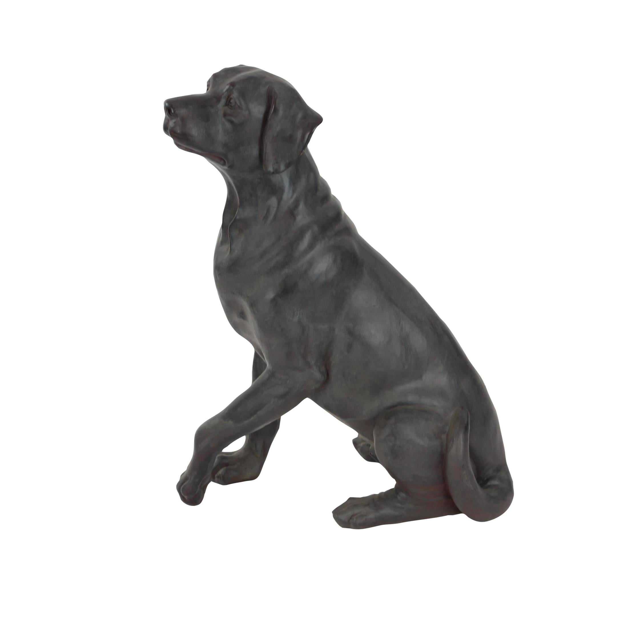 14" x 20" Brown Polystone Dog Sculpture, by DecMode