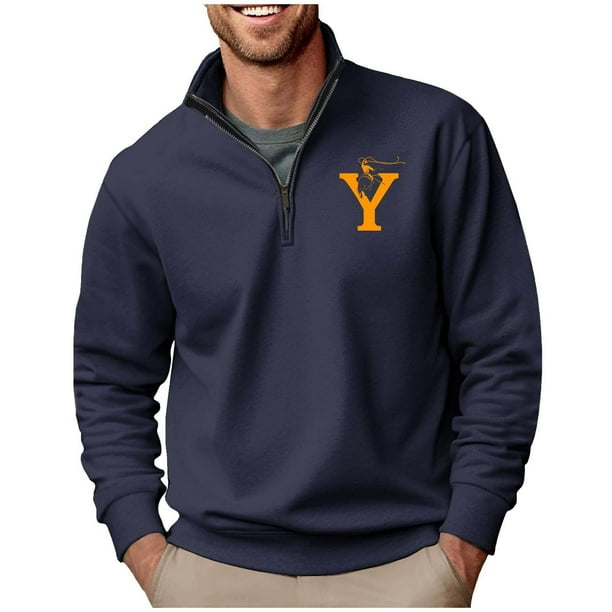 Blusa y camisa de manga larga con cuello alto para hombre, sudadera con capucha estampada, jersey deportivo con media cremallera, blusa de manga larga con cuello alto para hombre, blusa de poliéster