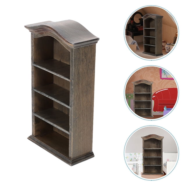 IFANLANDOR 2 Pcs Étagère de Rangement Miniature Bois Argent Style Rétro Meubles de Jeu pour Enfants