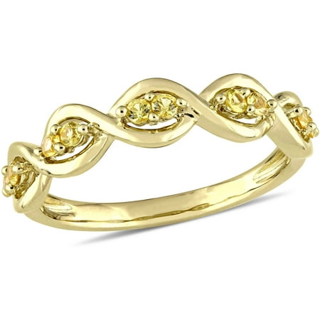 1/4 Carat T.G.W. Yellow Sapphire 14kt Yellow Gold Stackable Infinity Ring