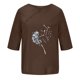 thumbnail image 3 of Blusas de Manga Corta para las Mujeres Impresas Cuello Redondo Camiseta Casual, Blusa de Algodón de Imitación para las Mujeres, 3 of 4