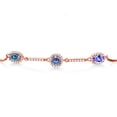 thumbnail image 2 of Gem Stone King 18K Rose Gold Plated Silver Bracelet Persian Blue Moissanite Moissanite Persian Blue (1.40 Cttw), 2 of 4
