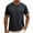 Gray, variant on Men Compression Shirt Short Sleeve Workout Gym Slim Fit Training Top Quick Dry Stretch Athletic Drawstring
