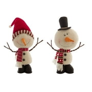 Pack of 4 White Cottony Stuffed Snowmen Decoration, 23.25”