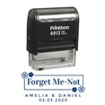 thumbnail image 1 of Printtoo Personalized Blue Self Inking Forget Me-Not Wedding Favor Stamp Custom Rubber Stamper-58 x 22 mm, 1 of 6